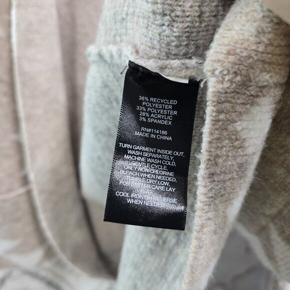 Frye Sweater Womens Large Beige Tan White Cardigan Aztec Gro Southwestern - Picture 8 of 9